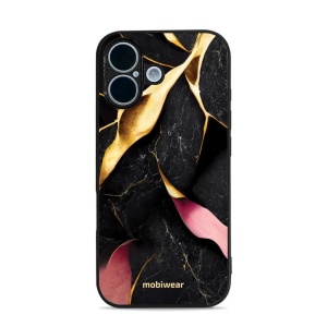 Lesklý kryt Mobiwear Glossy - Apple iPhone 17 - G021G Černý a zlatavý mramor