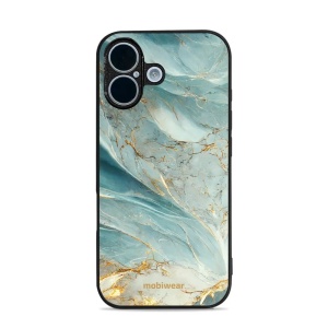 Lesklý kryt Mobiwear Glossy - Apple iPhone 17 - G022G Zelenkavý a zlatavý mramor
