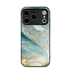 Lesklý kryt Mobiwear Glossy - Apple iPhone 17 Pro - G022G Zelenkavý a zlatavý mramor