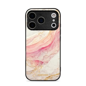 Lesklý kryt Mobiwear Glossy - Apple iPhone 17 Pro - G027G - Růžový a zlatavý mramor