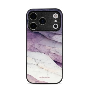 Lesklý kryt Mobiwear Glossy - Apple iPhone 17 Pro - G028G - Bílý a fialový mramor