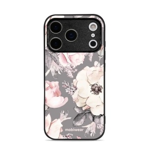 Lesklý kryt Mobiwear Glossy - Apple iPhone 17 Pro - G034G - Květy na šedém pozadí