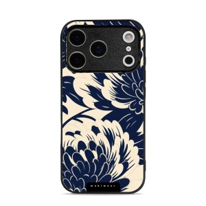 Lesklý kryt Mobiwear Glossy - Apple iPhone 17 Pro - GA40G Modré a béžové květy