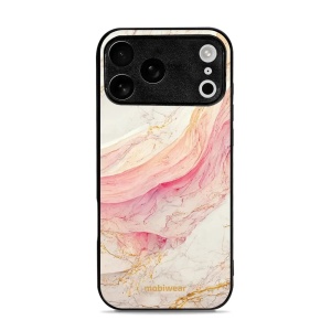 Lesklý kryt Mobiwear Glossy - Apple iPhone 17 Pro Max - G027G - Růžový a zlatavý mramor