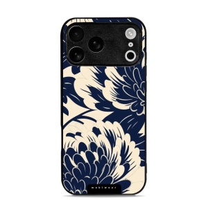 Lesklý kryt Mobiwear Glossy - Apple iPhone 17 Pro Max - GA40G Modré a béžové květy