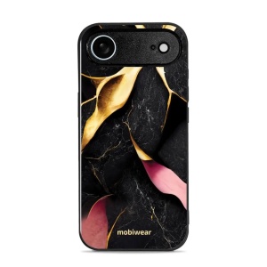 Lesklý kryt Mobiwear Glossy - Apple iPhone Air - G021G Černý a zlatavý mramor