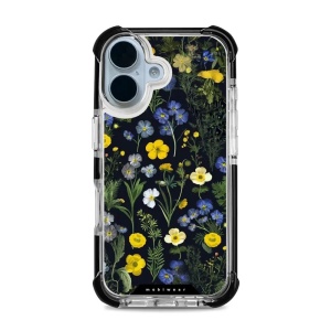 Odolný obal Mobiwear MagSafe Elite Bumper - Apple iPhone 17 - D004D Kvítky v černé