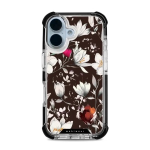 Odolný obal Mobiwear MagSafe Elite Bumper - Apple iPhone 17 - DP72D Květy na hnědé