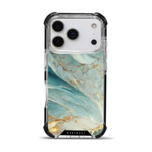 Odolný obal Mobiwear MagSafe Elite Bumper - Apple iPhone 17 Pro - D016D Zelenkavý a zlatavý mramor