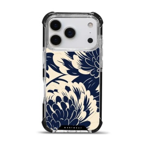 Odolný obal Mobiwear MagSafe Elite Bumper - Apple iPhone 17 Pro - DA40D Modré a béžové květy