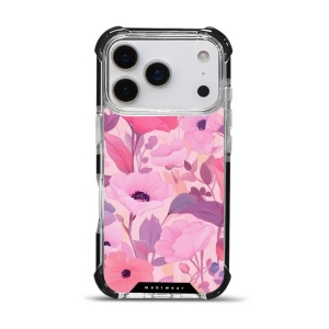 Odolný obal Mobiwear MagSafe Elite Bumper - Apple iPhone 17 Pro - DP74D Růžové květy snů