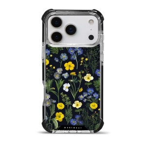 Odolný obal Mobiwear MagSafe Elite Bumper - Apple iPhone 17 Pro Max - D004D Kvítky v černé