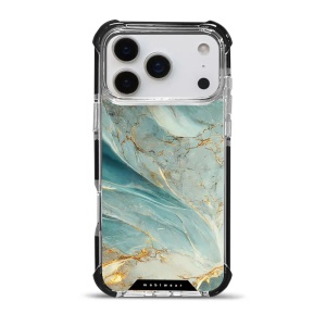 Odolný obal Mobiwear MagSafe Elite Bumper - Apple iPhone 17 Pro Max - D016D Zelenkavý a zlatavý mramor