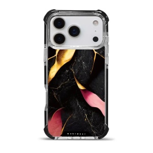 Odolný obal Mobiwear MagSafe Elite Bumper - Apple iPhone 17 Pro Max - D019D Černý a zlatavý mramor