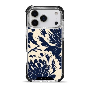 Odolný obal Mobiwear MagSafe Elite Bumper - Apple iPhone 17 Pro Max - DA40D Modré a béžové květy