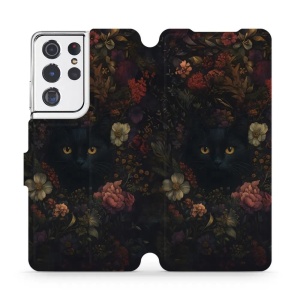 Flipové pouzdro Mobiwear - Samsung Galaxy S21 Ultra - V161S Temné kočky
