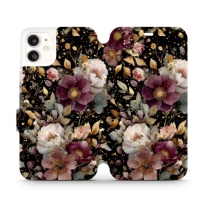 Flipové pouzdro Mobiwear - Apple iPhone 11 - V169S Zlatavé kvítky