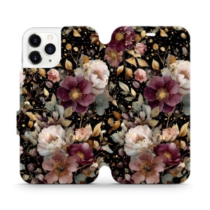 Flipové pouzdro Mobiwear - Apple iPhone 11 Pro - V169S Zlatavé kvítky