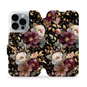 Flipové pouzdro Mobiwear - Apple iPhone 14 Pro - V169S Zlatavé kvítky