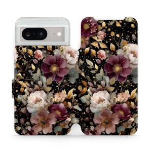 Flipové pouzdro Mobiwear - Google Pixel 8 - V169S Zlatavé kvítky