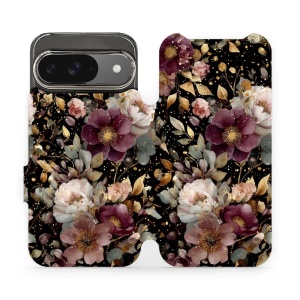 Flipové pouzdro Mobiwear - Google Pixel 9 - V169S Zlatavé kvítky