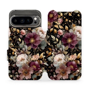 Flipové pouzdro Mobiwear - Google Pixel 9 Pro - V169S Zlatavé kvítky