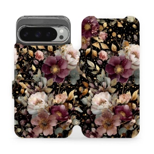 Flipové pouzdro Mobiwear - Google Pixel 9 Pro XL - V169S Zlatavé kvítky
