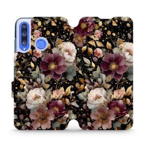 Flipové pouzdro Mobiwear - Honor 20 Lite - V169S Zlatavé kvítky
