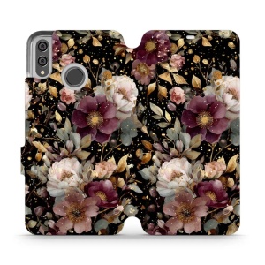 Flipové pouzdro Mobiwear - Honor 8X - V169S Zlatavé kvítky