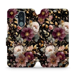 Flipové pouzdro Mobiwear - Huawei Mate 20 Lite - V169S Zlatavé kvítky