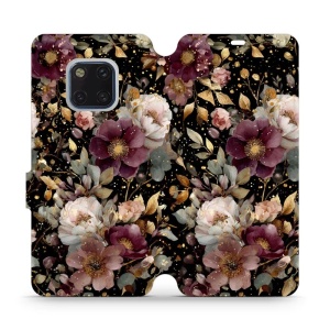 Flipové pouzdro Mobiwear - Huawei Mate 20 Pro - V169S Zlatavé kvítky