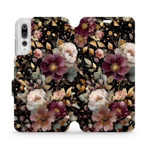 Flipové pouzdro Mobiwear - Huawei P20 Pro - V169S Zlatavé kvítky