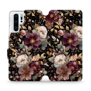 Flipové pouzdro Mobiwear - Huawei P30 Pro - V169S Zlatavé kvítky