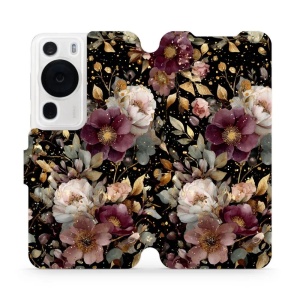 Flipové pouzdro Mobiwear - Huawei P60 Pro - V169S Zlatavé kvítky