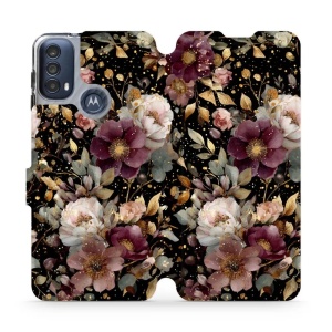 Flipové pouzdro Mobiwear - Motorola Moto E40 - V169S Zlatavé kvítky