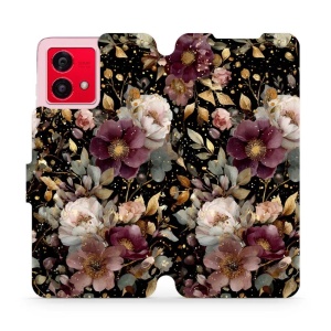 Flipové pouzdro Mobiwear - Motorola Moto G84 - V169S Zlatavé kvítky