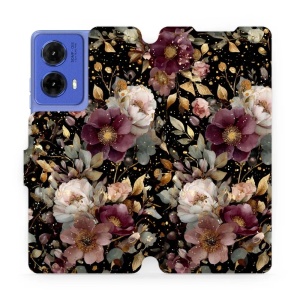 Flipové pouzdro Mobiwear - Motorola Moto G85 5G - V169S Zlatavé kvítky