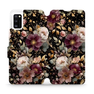 Flipové pouzdro Mobiwear - Samsung Galaxy A41 - V169S Zlatavé kvítky