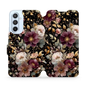 Flipové pouzdro Mobiwear - Samsung Galaxy A54 5G - V169S Zlatavé kvítky