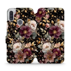 Flipové pouzdro Mobiwear - Samsung Galaxy M11 - V169S Zlatavé kvítky