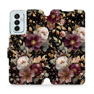 Flipové pouzdro Mobiwear - Samsung Galaxy M23 5G - V169S Zlatavé kvítky