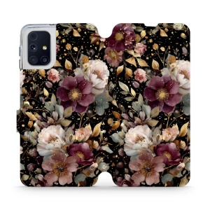 Flipové pouzdro Mobiwear - Samsung Galaxy M31s - V169S Zlatavé kvítky