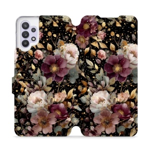 Flipové pouzdro Mobiwear - Samsung Galaxy M32 5G - V169S Zlatavé kvítky