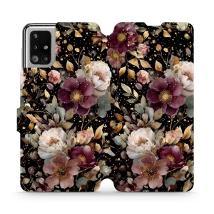Flipové pouzdro Mobiwear - Samsung Galaxy M51 - V169S Zlatavé kvítky
