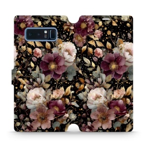 Flipové pouzdro Mobiwear - Samsung Galaxy Note 8 - V169S Zlatavé kvítky