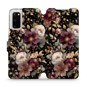 Flipové pouzdro Mobiwear - Samsung Galaxy S20 - V169S Zlatavé kvítky