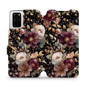 Flipové pouzdro Mobiwear - Samsung Galaxy S20 Plus - V169S Zlatavé kvítky