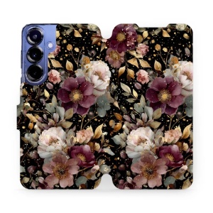 Flipové pouzdro Mobiwear - Samsung Galaxy S25 Plus - V169S Zlatavé kvítky