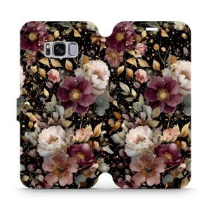 Flipové pouzdro Mobiwear - Samsung Galaxy S8 Plus - V169S Zlatavé kvítky