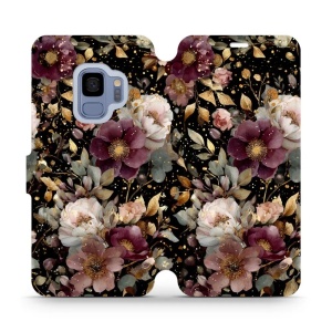 Flipové pouzdro Mobiwear - Samsung Galaxy S9 - V169S Zlatavé kvítky